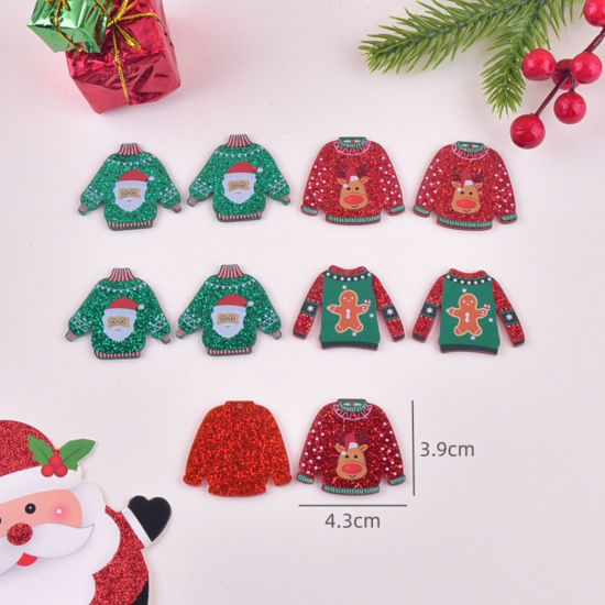 Picture of Acrylic Christmas Pendants Turtleneck Sweater Multicolor 4.3cm x 3.9cm