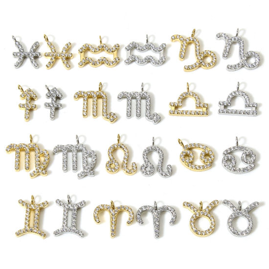 Изображение 1 ШТ Экологически чистое вакуумное покрытие 304 Нержавеющая Сталь Подвески Матовое Серебро Бижутерия усыпанная мелким фианит Прозрачный Искусственный Циркон