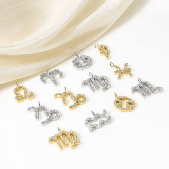 Изображение 1 ШТ Экологически чистое вакуумное покрытие 304 Нержавеющая Сталь Подвески Матовое Серебро Бижутерия усыпанная мелким фианит Прозрачный Искусственный Циркон