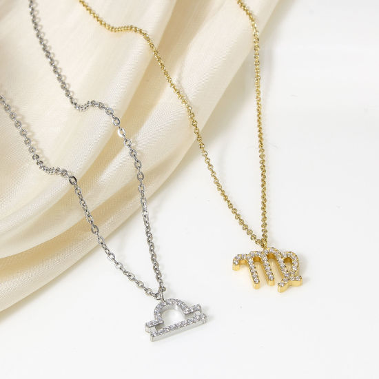 Изображение 1 ШТ Экологически чистое вакуумное покрытие 304 Нержавеющая Сталь Подвески Матовое Серебро Бижутерия усыпанная мелким фианит Прозрачный Искусственный Циркон