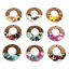 Image de 2 Pcs Pendentifs Résine à Effet de Bois Couleur Naturelle Annulaire à Strass Graviers 3.8cm Dia
