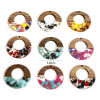 Picture of Wood Effect Resin Pendants Natural Circle Ring Gravels Chips 3.8cm Dia
