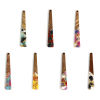 Picture of Natural Wood Effect Resin Pendants Multicolor Trapezoid Gravels Chips 7cm x 1cm