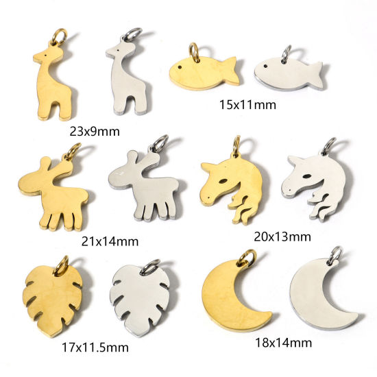 Picture of 1 Piece Vacuum Plating 304 Stainless Steel Blank Stamping Tags Charms Mirror Polishing