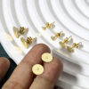 Bild von 20 Stück 304 Edelstahl Ohrstecker Ohrstecker für DIY Schmuckherstellung Zubehör Rund Vergoldet Klebbar