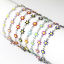 Bild von 1 Strang 304 Edelstahl Armband Silberfarbe Gänseblümchen Doppelseitige Emaille 18.5cm lang