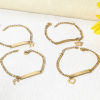 Picture of 304 Stainless Steel Blank Stamping Tags Bracelets Gold Plated For Kids Children 13.5cm(5 3/8") long