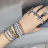 Picture of Lampwork Glass Religious Dainty Bracelets Delicate Bracelets Beaded Bracelet Multicolor Evil Eye Elastic