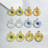 Imagen de 1 Par Retro Pendientes Ronda Hélice Multicolor Rhinestone