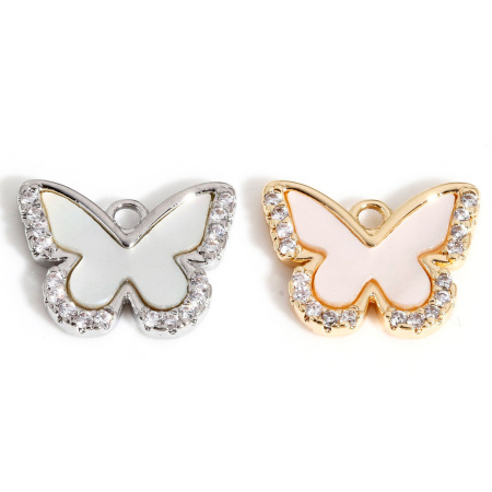 1 個 シェル+真鍮 チャーム リアルゴールドメッキ