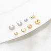 Picture of Eco-friendly Brass Knot Cover Crimp Beads For DIY Jewelry Making Findings C Shape Real Gold Plated Open