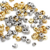 Picture of Eco-friendly Brass Knot Cover Crimp Beads For DIY Jewelry Making Findings C Shape Real Gold Plated Open