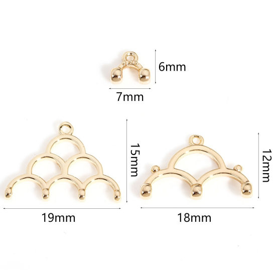 Image de 2 Pcs Connecteurs à Lustre en Laiton Arc Plaqué Or Véritable