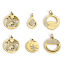 Picture of 316 Stainless Steel Geometry Series Charms Gold Plated Round Moon Clear Cubic Zirconia