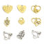 Picture of 304 Stainless Steel Valentine's Day Charms Multicolor Heart Flower Leaves Hollow