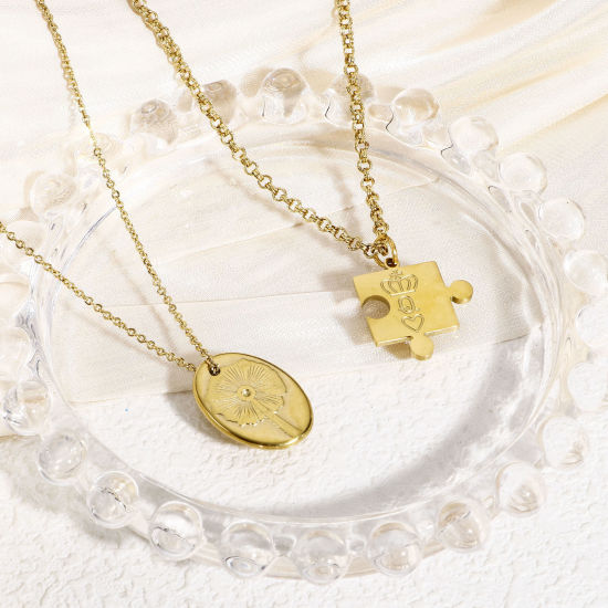 Image de 1 Pièce Breloques en 304 Acier Inoxydable Géométrique Demi-Rond Plaqué Or Véritable 18K Soleil