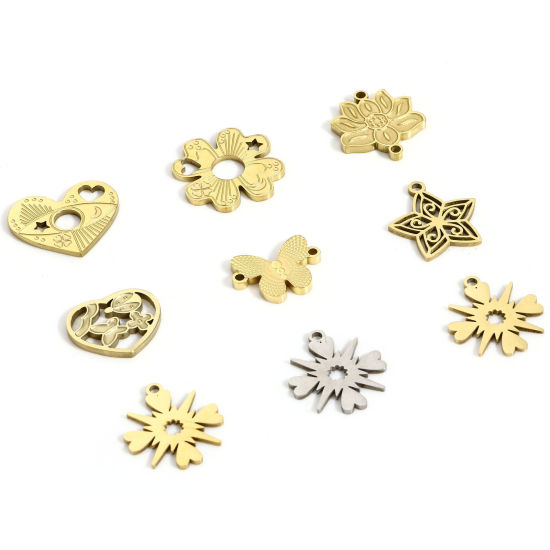 Picture of 304 Stainless Steel Stylish Charms Multicolor Star Heart