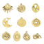 Picture of 304 Stainless Steel Stylish Charms 18K Real Gold Plated Half Moon Heart