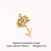 Bild von 1 Stück 304 Edelstahl Geburtsmonat Blume Charms Hohl 10mm x 20mm