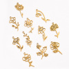 Bild von 1 Stück 304 Edelstahl Geburtsmonat Blume Charms Hohl 10mm x 20mm