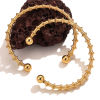 Picture of 304 Stainless Steel Boho Chic Bohemia Open Cuff Bangles Bracelets Adjustable 6.1cm Dia.