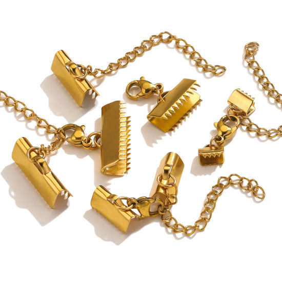 Bild von 5 Stück 304 Edelstahl Endstücke Mit Karabiner Verschluss und Verlängerungskette Extender 5cm x
