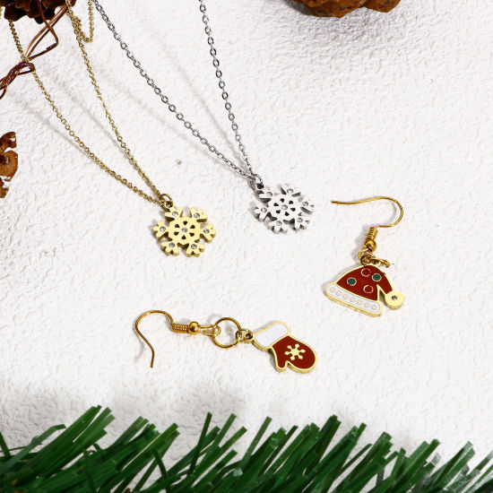 Immagine di 1 Pz 304 Acciaio Inossidabile Natale Charms Smalto