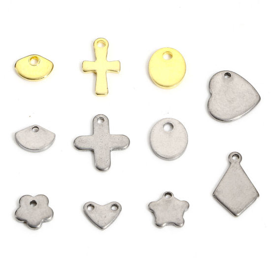 Image de 10 Pcs Breloques en 304 Acier Inoxydable Argent Mat