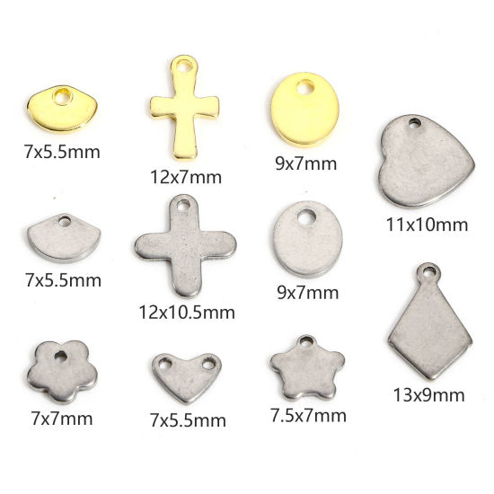 Image de 10 Pcs Breloques en 304 Acier Inoxydable Argent Mat