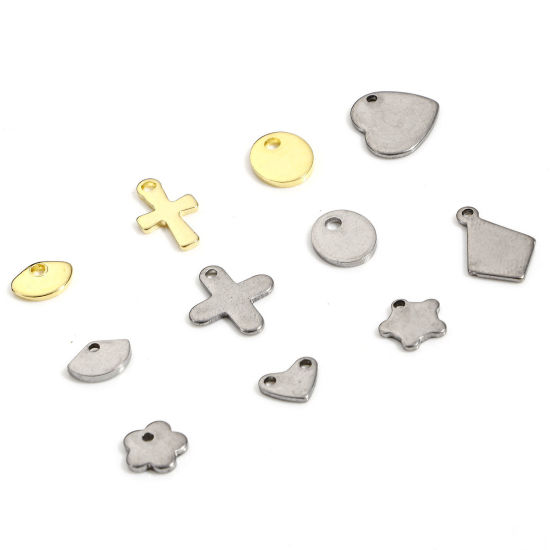 Image de 10 Pcs Breloques en 304 Acier Inoxydable Argent Mat