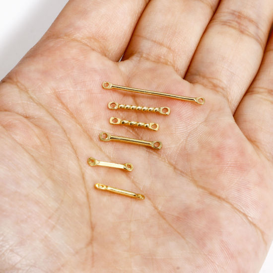 Imagen de 10 Unidades Enchapado al Vacío 304 Acero Inoxidable Conectores Dijes Colgantes Palo