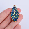 Picture of 304 Stainless Steel Retro Pendants Gold Plated Multicolor Leaf Enamel