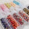 Picture of 10 Grams Glass Seed Beads Round Multicolor Imitation Stone 4mm x 3.5mm