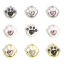 Picture of Zinc Based Alloy Pet Memorial Charms Multicolor Paw Print Enamel Multicolor Rhinestone 17mm x 15mm
