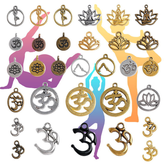 Picture of Zinc Based Alloy Religious Charms Multicolor Yoga