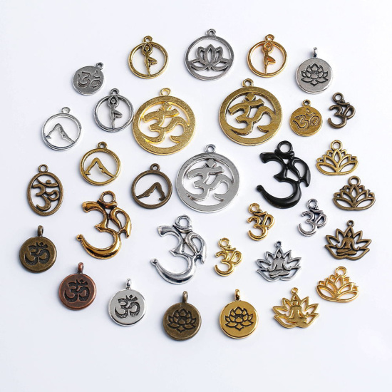 Picture of Zinc Based Alloy Religious Charms Multicolor Yoga