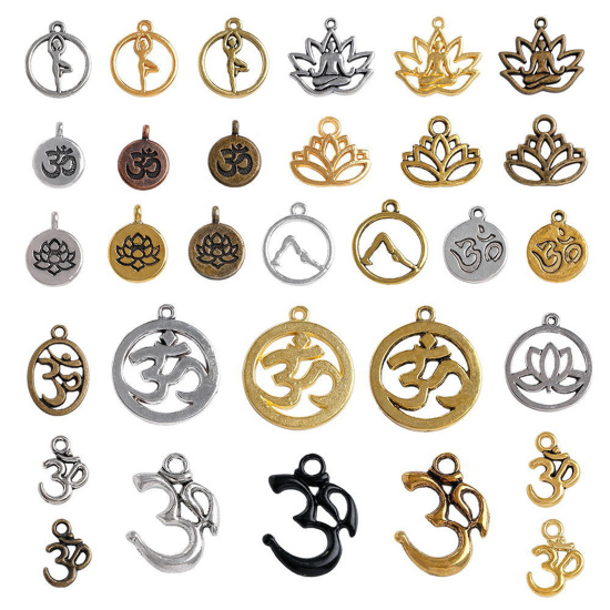 Picture of Zinc Based Alloy Religious Charms Multicolor Yoga