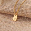 Picture of Eco-friendly Simple & Casual Stylish 18K Gold Plated 304 Stainless Steel Link Cable Chain Rectangle Initial Alphabet/ Capital Letter Message " A-Z " Pendant Necklace For Women Mother's Day