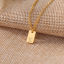 Immagine di 1 Pz Ecologico Semplice & Casual Elegante Placcato Oro 18K 304 Acciaio Inossidabile Cavo Catena Rettangolo Lettera Maiuscola Messaggio " A-Z " Collana con Ciondolo Per Donne Festa della Mamma