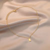 Picture of Eco-friendly Simple & Casual Stylish 18K Gold Plated 304 Stainless Steel Link Cable Chain Rectangle Initial Alphabet/ Capital Letter Message " A-Z " Pendant Necklace For Women Mother's Day