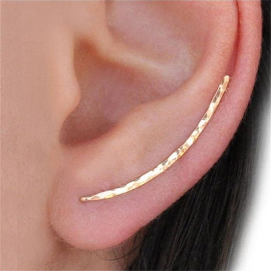 Picture of Simple Ear Clips Earrings Multicolor Strip