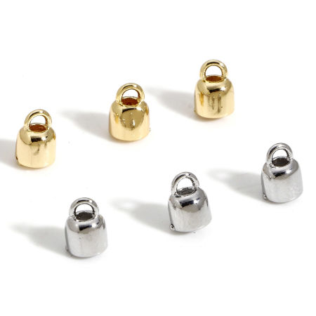 Brass End Caps For Necklace Bracelet Jewelry Making Real Gold Plated 7mm x 5mm