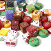 Picture of Acrylic Beads For DIY Jewelry Making At Random Mixed Color Christmas Santa Claus Christmas Snowman