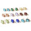 Picture of Brass & Glass Ear Post Stud Earrings Gold Plated Oval Multicolor Rhinestone With Loop