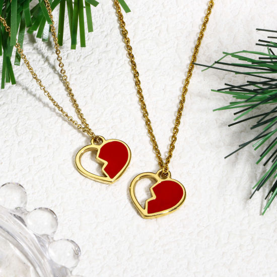 Immagine di 1 Pz Placcatura Sottovuoto Ecologica 304 Acciaio Inossidabile Elegante Charms Cuore Multicolore Malocchio Smalto