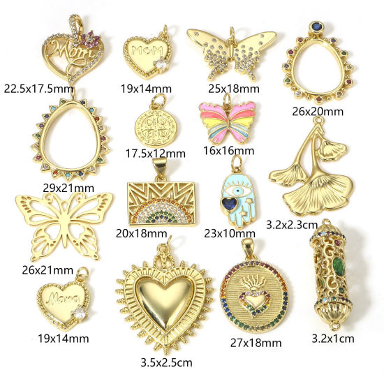 Picture of Brass Charms 18K Real Gold Plated