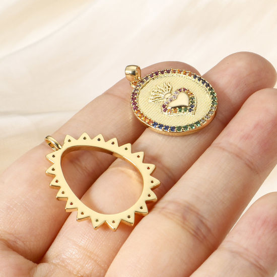 Bild von 1 Stück Messing Charms 18K Echtgold plattiert