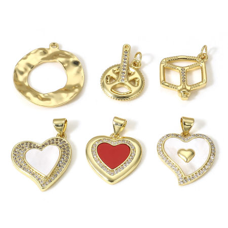 1 Pz Ottone Charms 18K Vero Oro Placcato