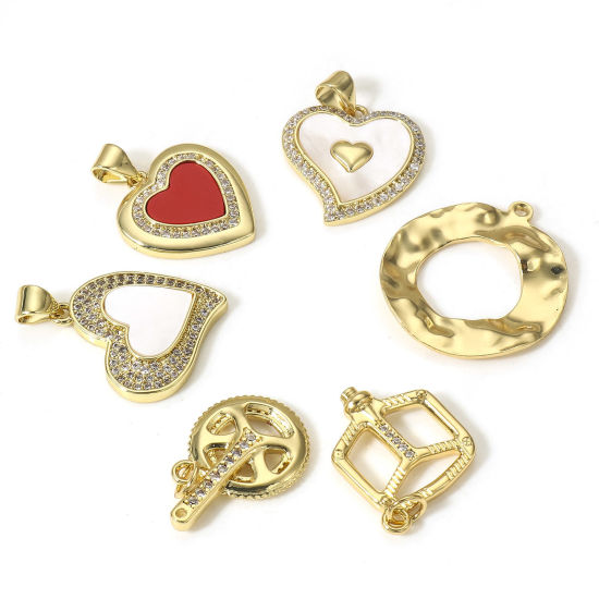 Immagine di 1 Pz Ottone Charms 18K Vero Oro Placcato