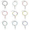 Picture of 304 Stainless Steel Religious Handmade Link Chain Bracelets Silver Tone Evil Eye Cross Double-sided Enamel 15cm(5 7/8") long